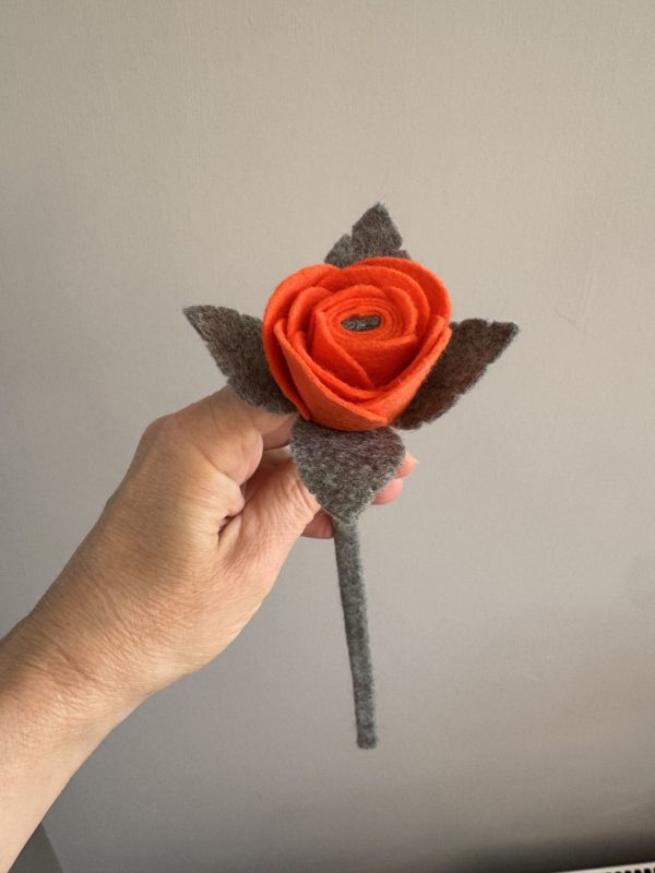 Handmade Felt Rose - 3 colours available - Image 3