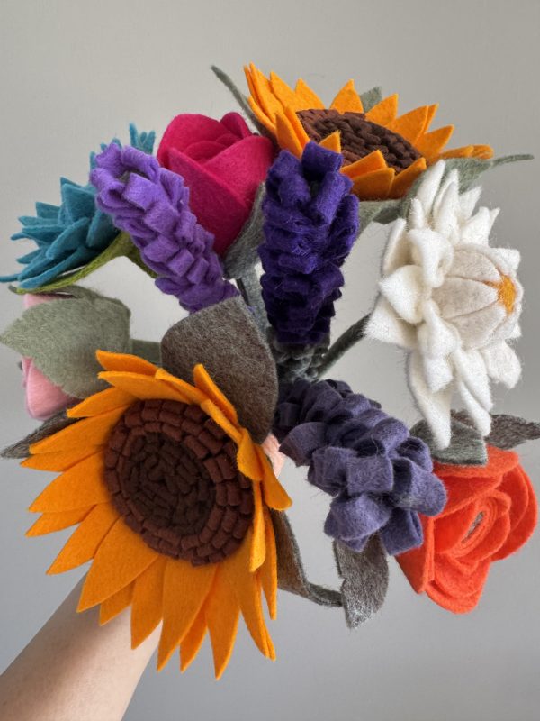 Elegant Handmade Felt Dahlia - 3 colours available - Image 6