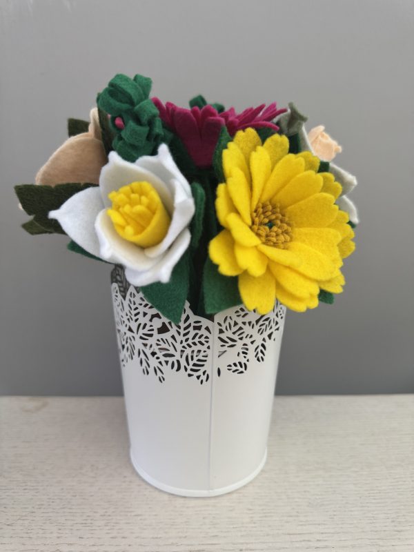 Romantic Felt Flower Pot - Image 3