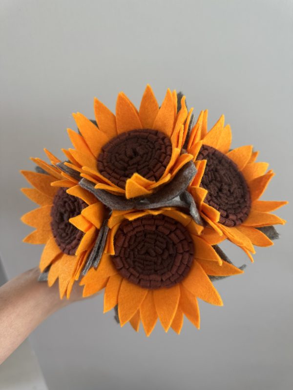 Vibrant Handmade Felt Sunflower -2 types - Image 4