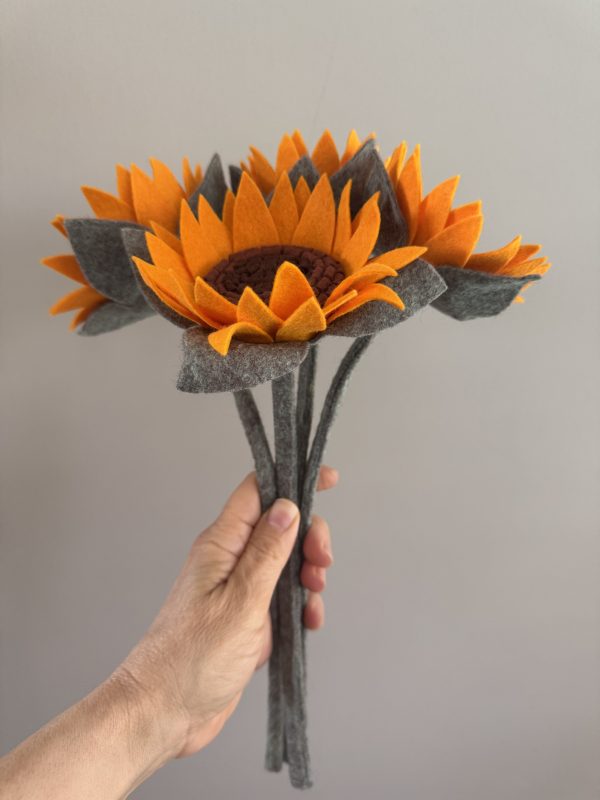 Vibrant Handmade Felt Sunflower -2 types - Image 2