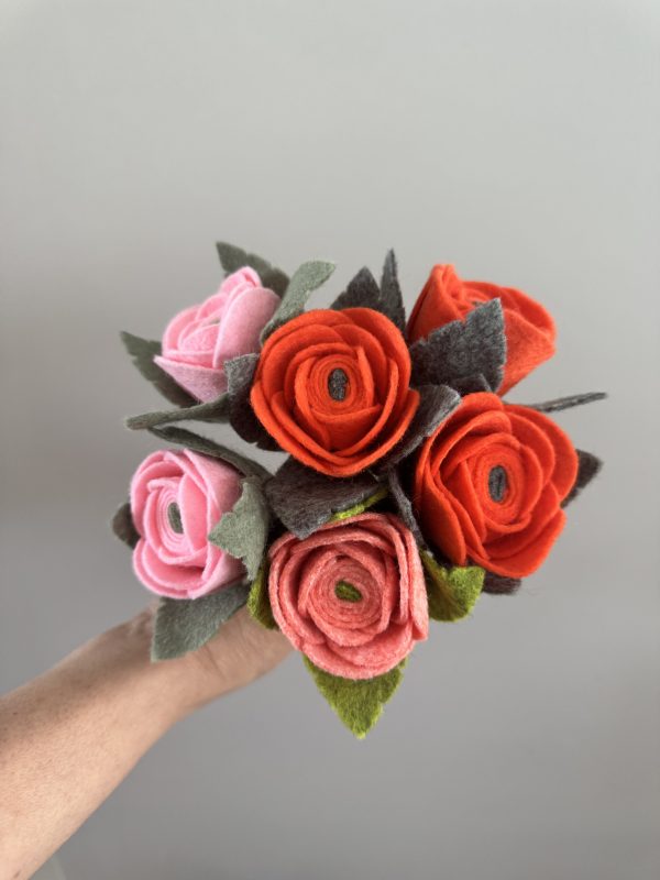 Handmade Felt Rose - 3 colours available - Image 6