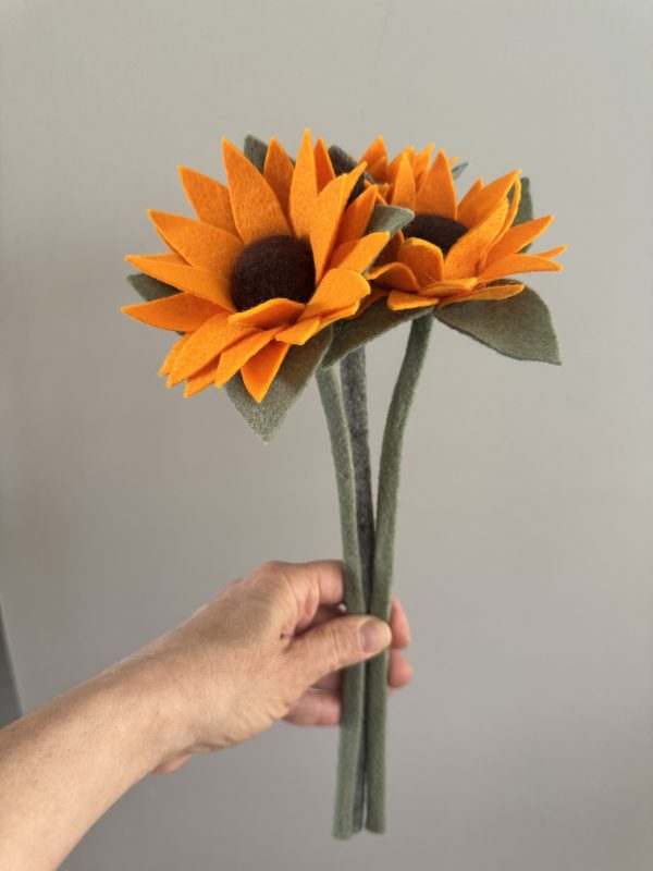 Vibrant Handmade Felt Sunflower -2 types - Image 9