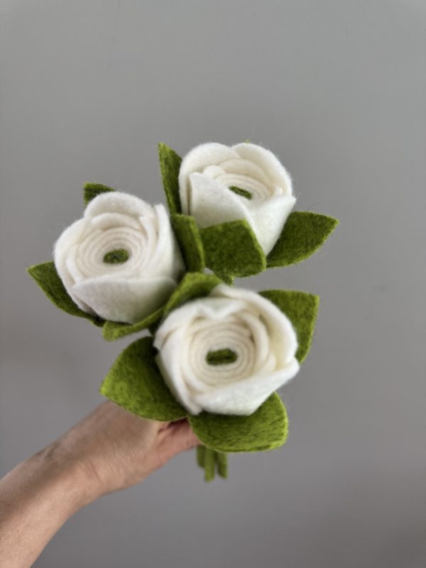 Handmade Felt Rose Bud - 3 colours available - Image 8