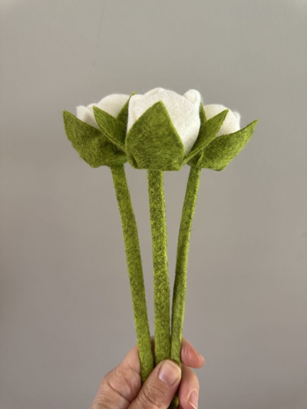 Handmade Felt Rose Bud - 3 colours available - Image 9
