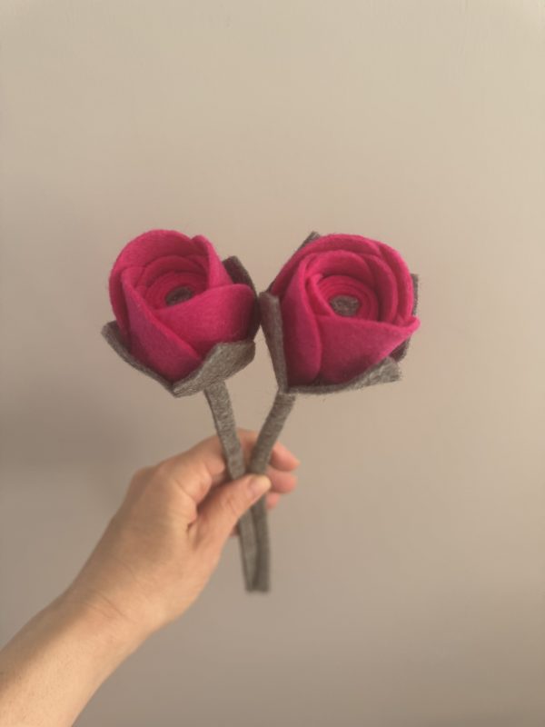 Handmade Felt Rose Bud - 3 colours available - Image 10