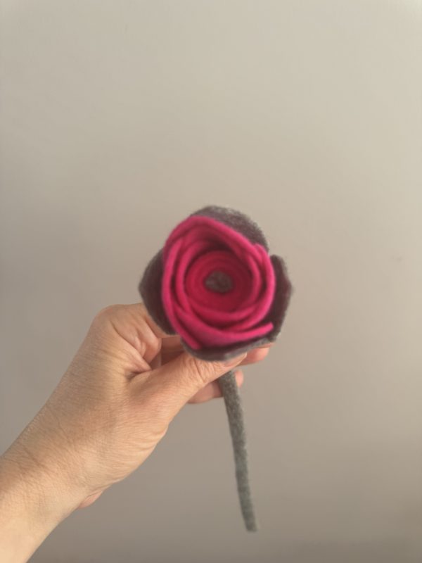 Handmade Felt Rose Bud - 3 colours available - Image 5
