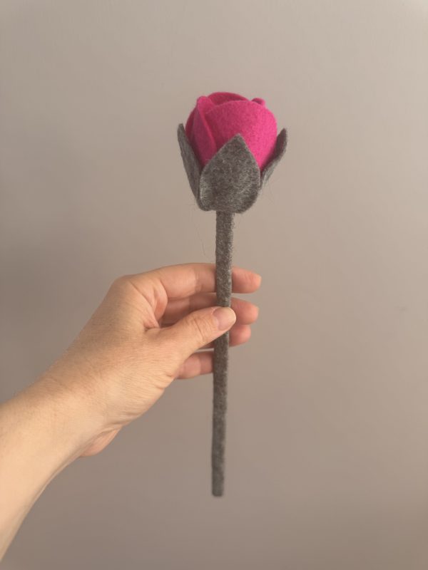 Handmade Felt Rose Bud - 3 colours available - Image 4