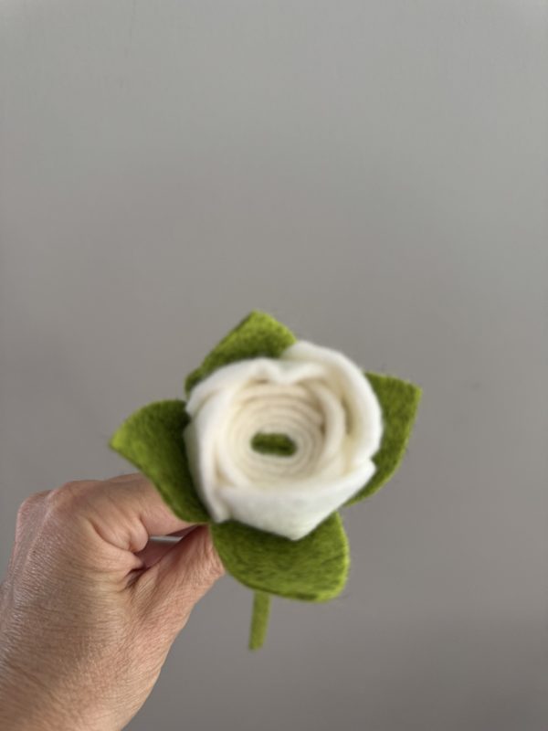 Handmade Felt Rose Bud - 3 colours available - Image 3