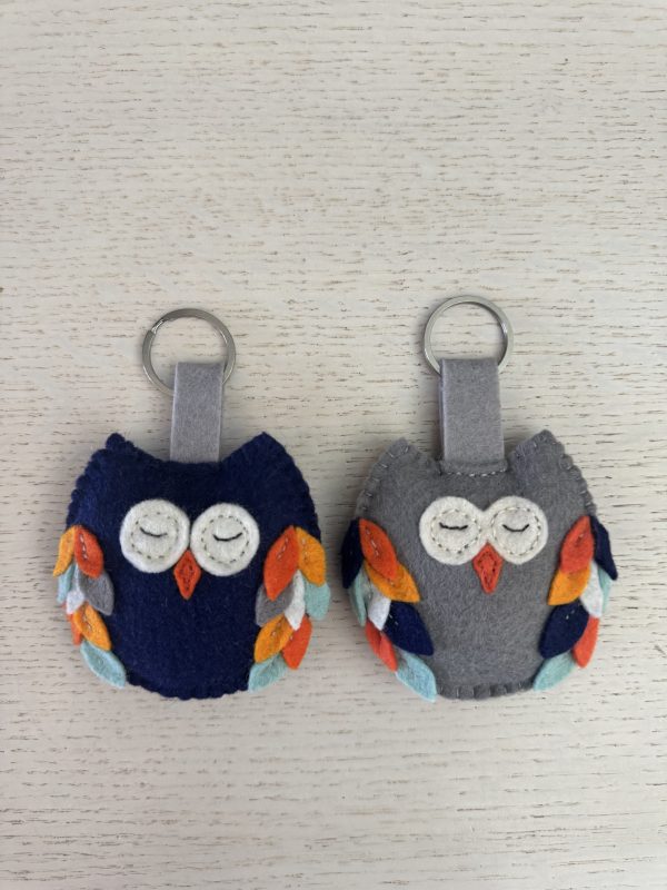 Cute Felt owl key ring