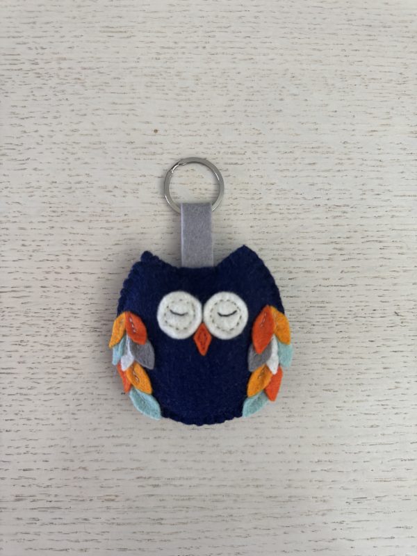 Cute Felt owl key ring - Image 2