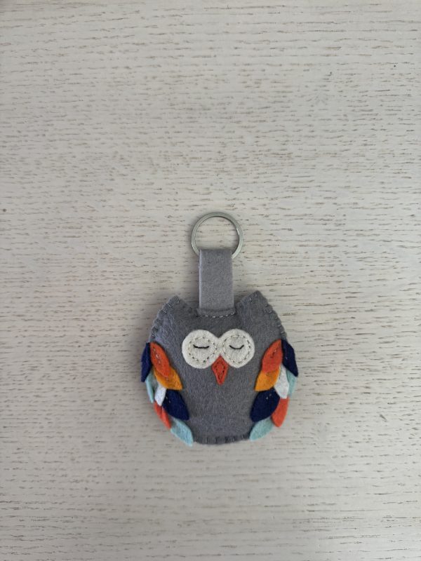 Cute Felt owl key ring - Image 4