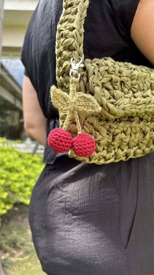 Eye-Catching crochet Cherries Handbag Charm – Add a Stunning, Super Cute Accessory to Your Bag!