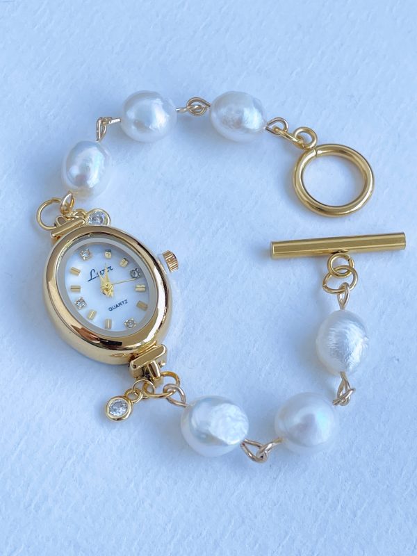 Vintage Gold Freshwater Pearl Watch - Image 4