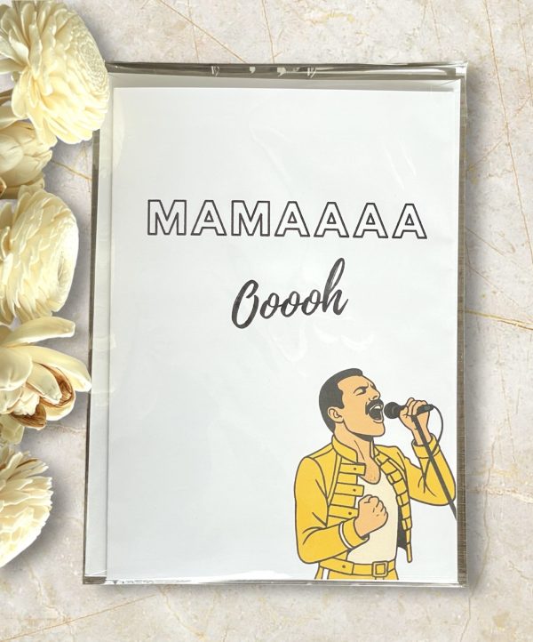 Funny Mother’s Day Card | “Mamaaa Oooh” Freddie Mercury Singing Card | Queen Inspired | Card for Mom - Image 3